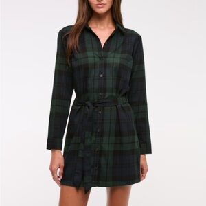 Abercrombie & Fitch Plaid Flannel Dress with Belt